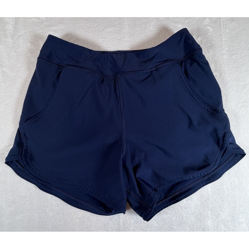 Lands End Shorts Womens Sz S Navy Blue Active Quick Dry Pull On